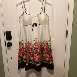 Sundress pink brown green and white. Size 16